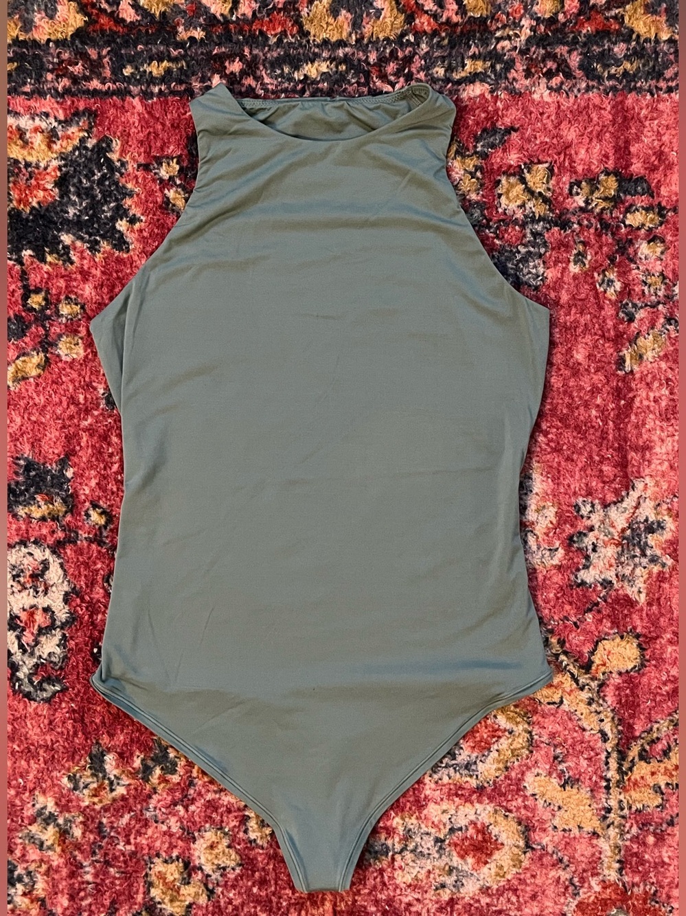 PINK Victoria's Secret Olive Green High-Neck Bodysuit size M